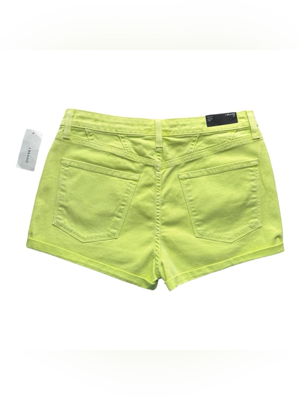 J BRAND SHORTS | Gracie High - Rise |  27 (4) | NWT | Neon / Highlighter Yellow - Picture 3 of 8